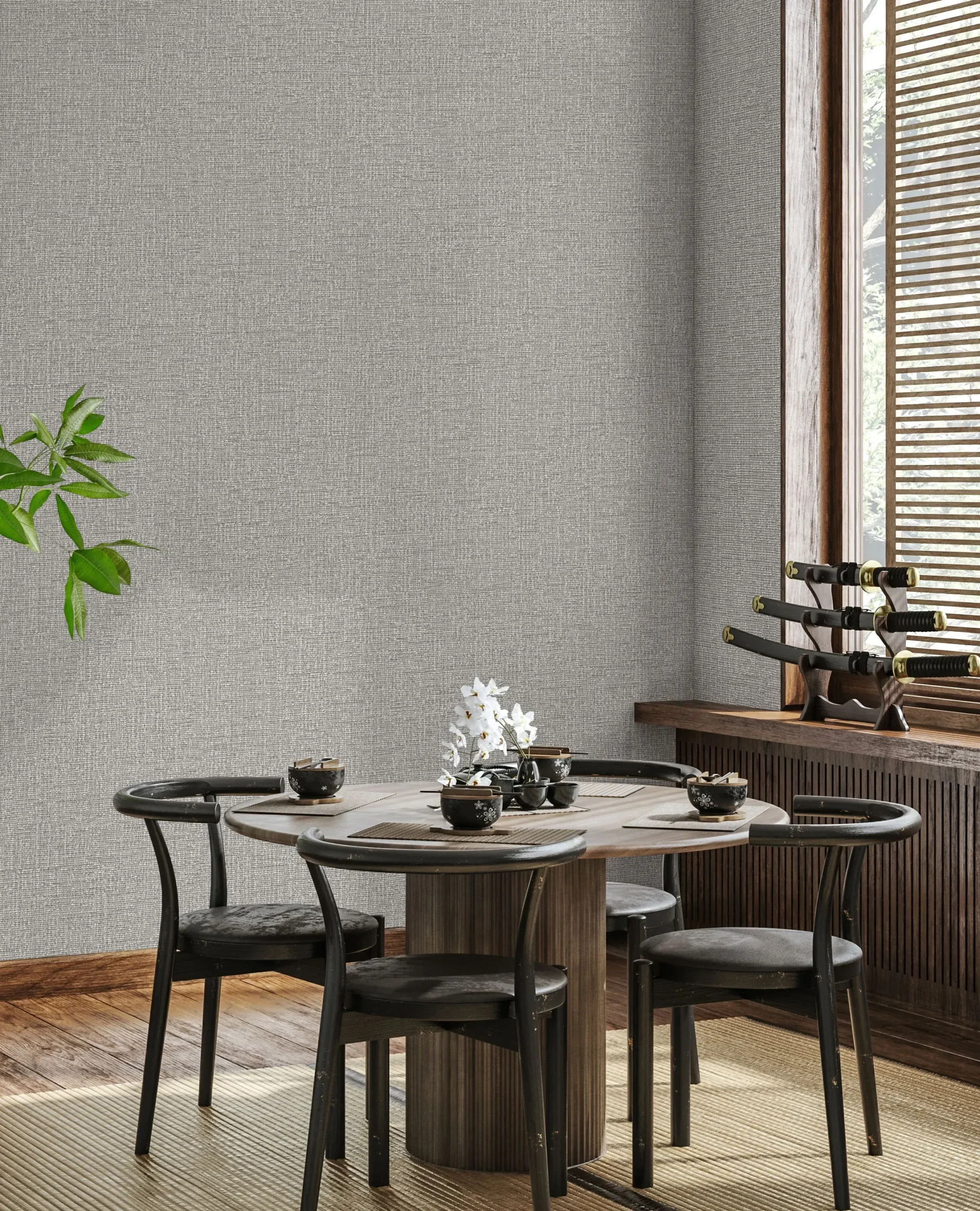 Gray Embossed Wallpaper – Understated Shimmer (24110-3)